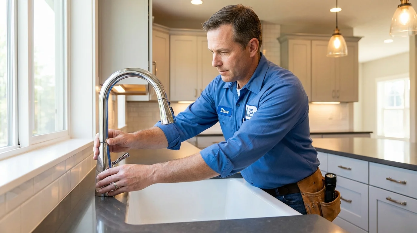 Kitchen faucet installation by Johns Plumbing LLC in New Canaan